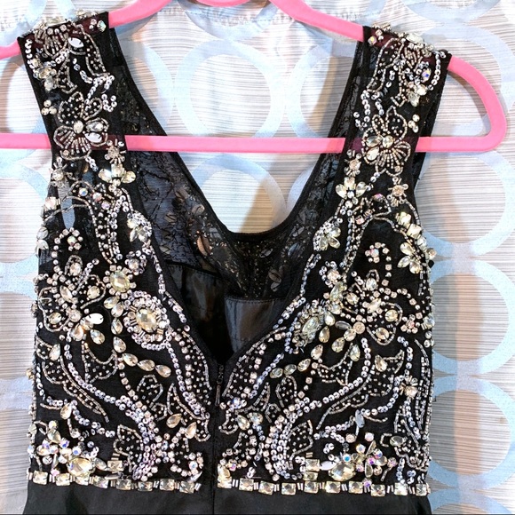 Sherri Hill Prom Dress Short Black Embellished 2 - Picture 3 of 6